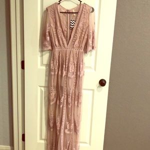 Boho Style Rose Maxi Dress